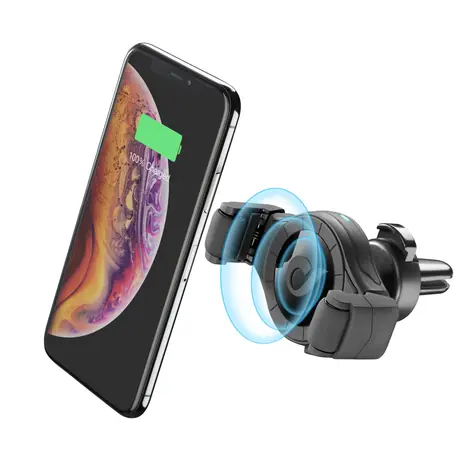 CellularLine Handy Roll schwarz / Universalhalterung für die Autolüftung mit kabelloser Ladefunktion 