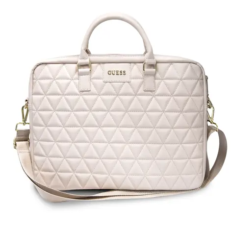 Guess Gesteppte Laptoptasche 15" rosa / ECO-Leder