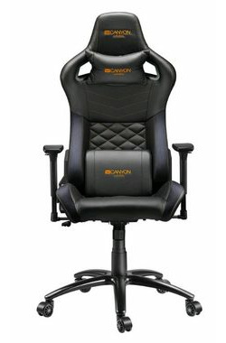Canyon Nightfall CND-SGCH7 schwarz-orange / Gamingstuhl / Metallgestell / Neigung 90-150° / max. 150 kg / PU-Leder 