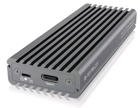 Icy Box IB-1817M-C31 / externe Box für M.2 PCIe NVMe SSD / USB 3.1 gen2 Typ-C / Aluminium
