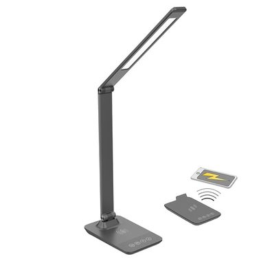 Dimmbare LED-Lampe Solight WO55-G mit kabelloser Aufladung in Grau / Farbwechsel 