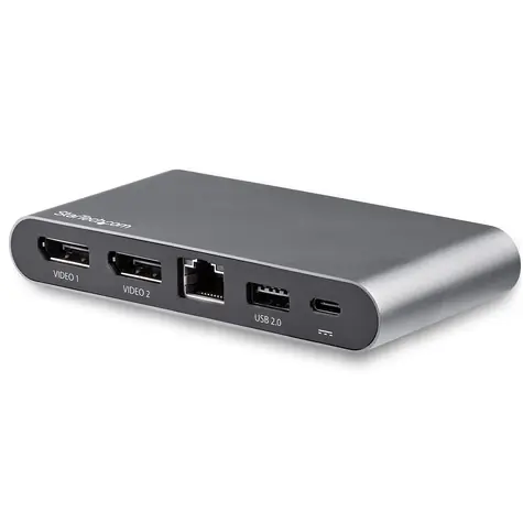 StarTech DK30C2DAGPD Dockingstation silber / 1x USB-C / 2x DisplayPort / 1x RJ-45 / 1x USB 3.0 / 1x USB 2.0