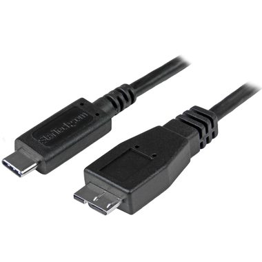 StarTech -Kabel USB-C auf MicroUSB schwarz / 10 Gbit/s / Thunderbolt 3 / 0,5 m