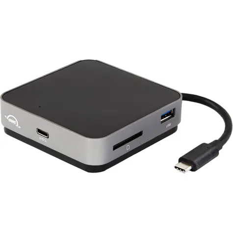 OWC USB-C Reise-Dockingstation (100 W) / 2x USB-A 3.1 / 1xUSB-C Power PT / 1xHDMI / 1x SD-Kartenleser / schwarz-grau