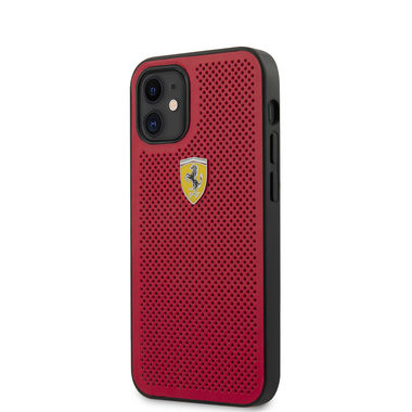 Ferrari On Track Perforated Back Cover für Apple iPhone 12 mini rot