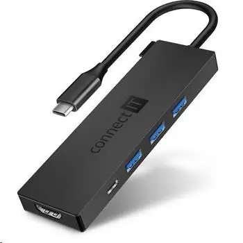 Connect IT CHU-8010-AN USB-C-Hub 5in1 / 1x USB-C (M) / 1x USB-C (F) / 3x USB-A 3.2 (F) / 1x HDMI 1.4