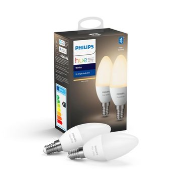Philips Hue BT LED-Lampe E14 5,5 W warmweiß 2 Stück / Smarte LED-Lampe / 470 lm / 2700 K / dimmbar