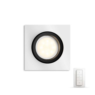 Philips Hue Milliskin LED 1x5,5W Aluminium + Dimmer / LED Deckenleuchte GU10 / 250lm / 2200-6500 K / IP20 / dimmbar.
