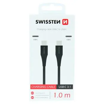 Swissten Datenkabel USB-C & USB-C 1m schwarz