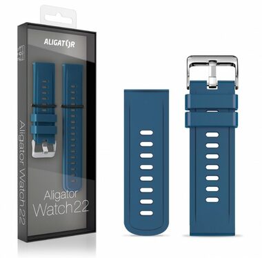 Aligator Silikonarmband 22mm blau