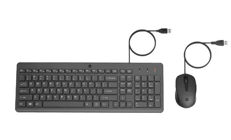 HP 150 EN schwarz / Kabelgebundenes Tastatur- und Mausset / USB / EN-Layout