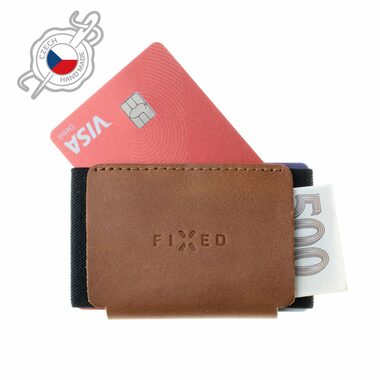 FIXED Tiny Wallet Geldbörse aus echtem Rindsleder (FIXW-STN2-BRW) Braun