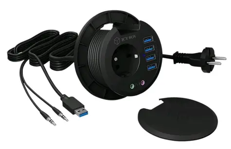 ICY BOX IB-HUB1430 - 4-Port USB 3.0 Hub / Tischmontage / Durchmesser 80 mm 