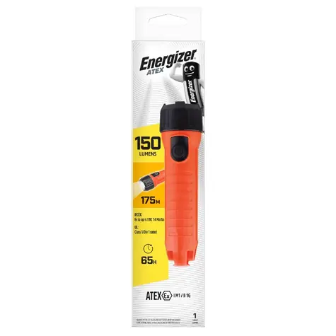 Energizer ATEX 2D LED 150lm / Taschenlampe / Nachleuchten: bis zu 175 Meter / 2xD
