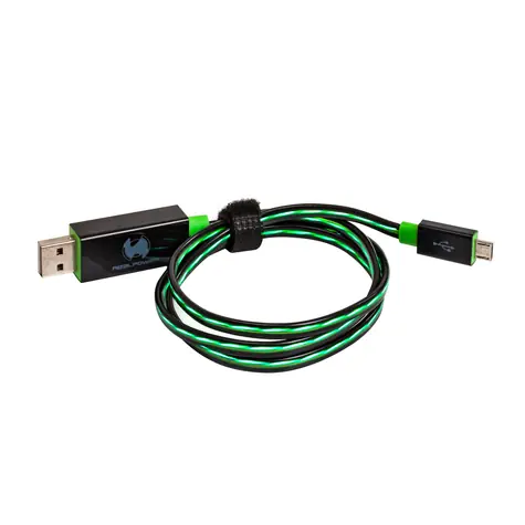 RealPower USB-Kabel USB 2.0 USB-A - Micro-B 75 cm LED grün