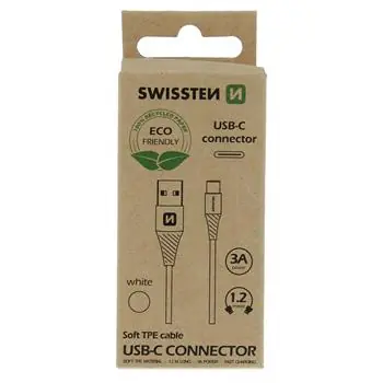 Swissten Datenkabel USB - USB-C 1,2m weiß (ECO-VERPACKUNG)