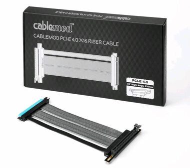 CableMod PCI-e 4.0 Riser - 22 cm / PCI-E 90° gebogen