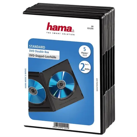 HAMA DVD-Cover doppelt 5 Stück schwarz