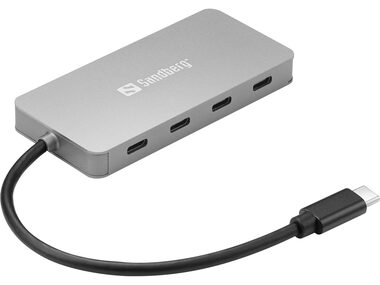 Sandberg USB-C HUB silber / 4X USB-C 3.0 / 15 cm 