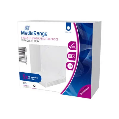 MediaRange Transparente CD-Jewelcases für 2 Discs (5 Stück)