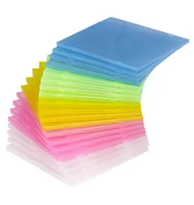 MediaRange Farbige CD Soft Slimcase für 1 Disc (20 Stück) / blau & grün & rot & gelb & weiß