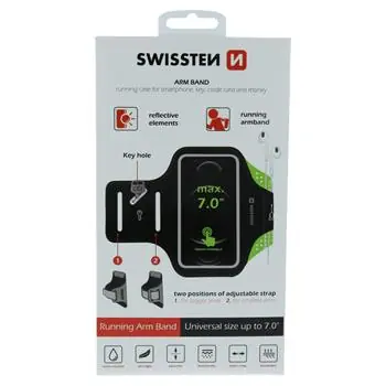 Swissten ARMBAG CASE Tasche für 7" schwarz / Armumfang: bis 38cm