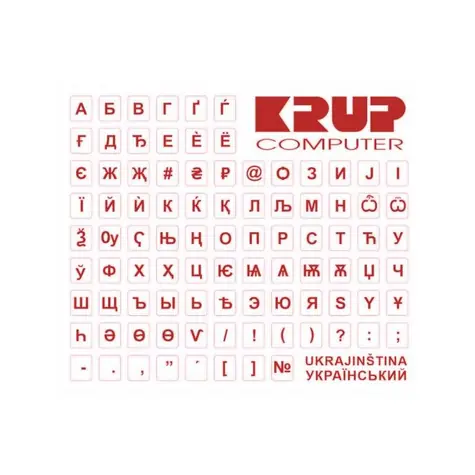 PremiumCord Ukrainischer Tastaturaufkleber - rot