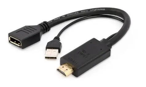Gembird A-HDMIM-DPF-01 Adapter schwarz / HDMI (M) auf DisplayPort (F) / 10cm