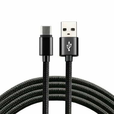 EverActive CBB-1CB / Geflochtenes Datenkabel USB - USB-C / 1m / 3A