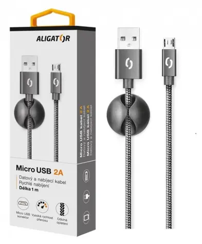 Aligator Premium Datenkabel 2A Micro USB schwarz