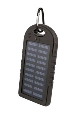 Setty GSM036554 schwarz / Solar PowerBank 5000 mAh / 5V / 1A / 2x USB-A Ausgang / 1x MicroUSB Eingang