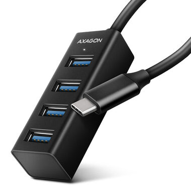 Axagon HUE-M1C, 4X USB 3.2 Gen 1 MINI-Hub, Metall, USB-C-Kabel 20 cm