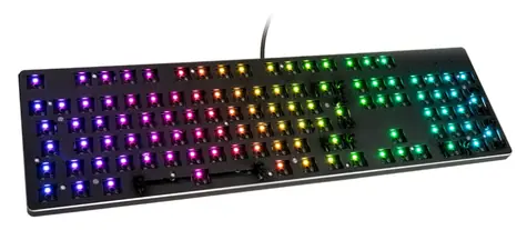Glorious GMMK Barebone ISO schwarz / Gaming-Tastatur / ohne Schalter / USB-C / ISO-Layout / RGB / 1,8 m