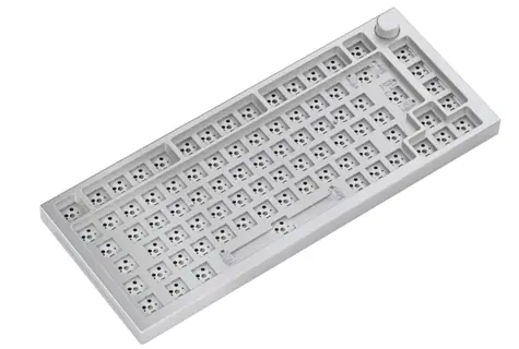 Glorious GMMK Pro White Ice Barebone ISO Weiß / Gaming 75 % TKL-Tasten. / ohne Schalter / USB-C / ISO-Layout / RGB / 1,8 m