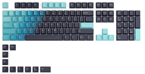 Herrliche austauschbare Tasten GPBT US Celestial Ice / 114 Stück / US-Layout / Cherry MX(+) 