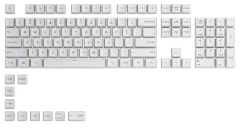 Hervorragende austauschbare Tasten GPBT US ARCTIC White / 114 Stück / US-Layout / Cherry MX(+) 