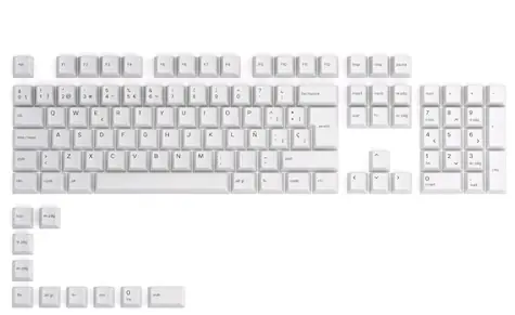Hervorragende austauschbare Tasten GPBT ES ARCTIC White / 115 Stück / ES-Layout / Cherry MX(+) 