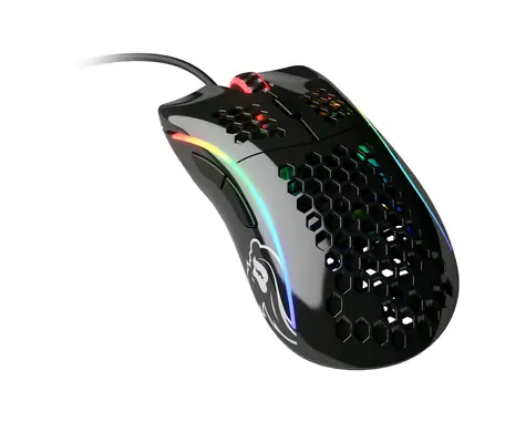Glorious Model D glänzend schwarz / Gaming-Maus / 12000 DPI / 6 programmierbare Tasten / RGB / 2m