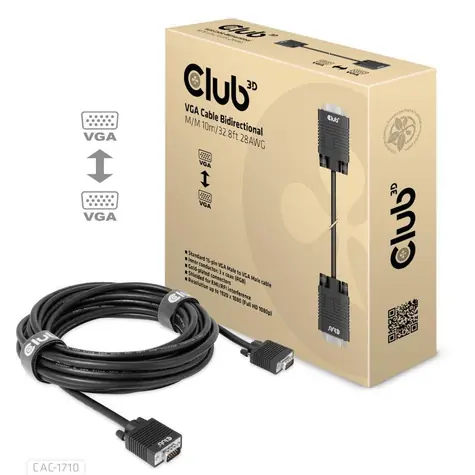 Club3D CAC-1710 Kabel VGA M/M 10m schwarz / FHD 