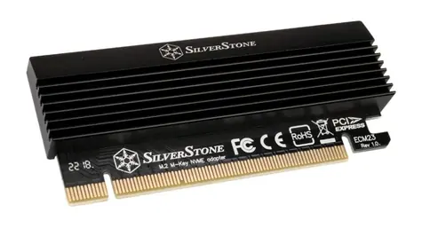 Silverstone SST-ECM23 PCIe-Adapter PCIe x4 > M.2 SSD mit Kühler schwarz / M.2 SSD 2230 & 2242 & 2260 & 2280 Format