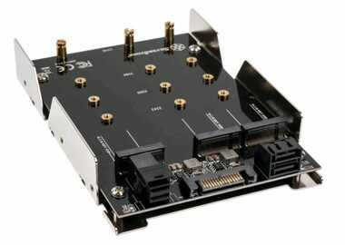 Silverstone SST-SDP12 Montageadapter 3,5 Zoll für 2x M.2 SATA- und 1x M.2 NVMe SSD-Laufwerke