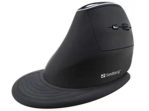 Sandberg Wireless Vertical Mouse Pro schwarz / vertikale Maus / optisch / 1600 DPI / 6 Tasten