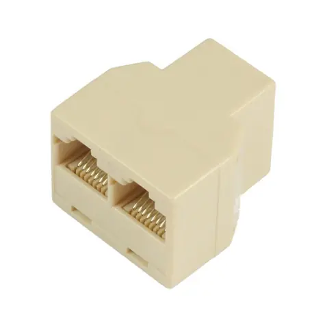 MicroConnect Modularstecker RJ45 (F) - 2x RJ45 (F) beige