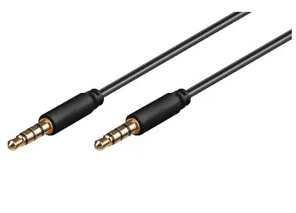 MicroConnect Slim Audiokabel 4-poliger Klinkenstecker 3,5 mm - Klinkenstecker 3,5 mm 3M schwarz
