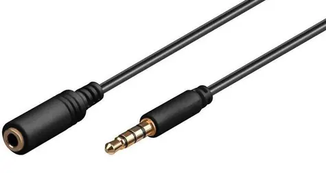 MicroConnect Verlängerungskabel 4-polig Klinke 3,5 mm (M) - Klinke 3,5 mm (F) 5 m schwarz