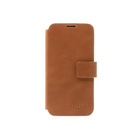 FIXED ProFit Leder-Büchertasche für Apple iPhone 14 Pro, braun