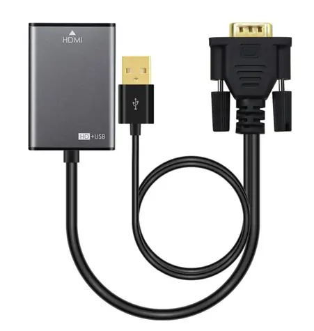 MicroConnect Aktivadapter VGA (M) - HDMI (F) mit USB-Stromversorgung schwarz