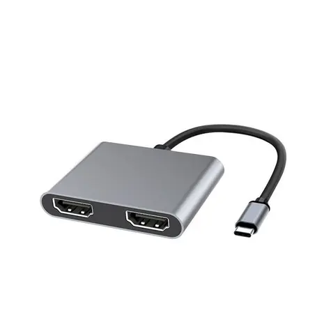 MicroConnect Adapter USB-C (M) - 2x HDMI (F) 0,15m grau 