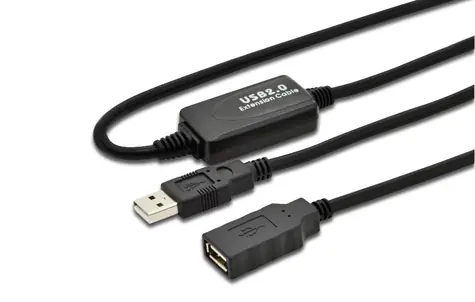 MicroConnect Kabel mit Signalverstärker USB2.0 A (M) - USB2.0 A (F) 20m schwarz / 480Mbit/s