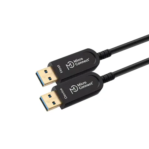 MicroConnect Premium Glasfaserkabel USB 3.0 A (M) - USB 3.0 A (M) 10 m schwarz / 5000 Mbit/s
